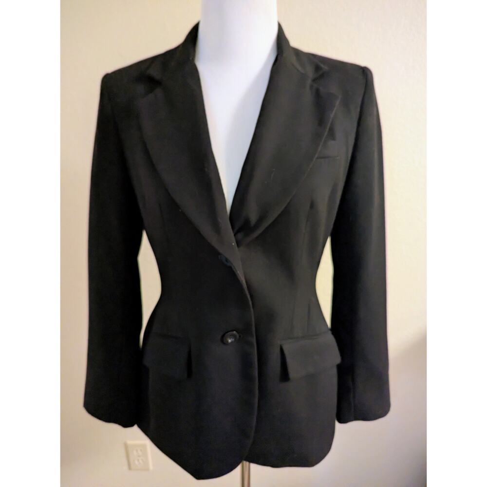 Vintage Newport News Black Blazer Jacket Size 8 Petite Women's Career Office...
